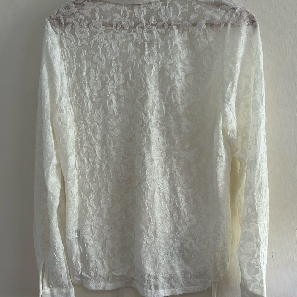 Adrianna Papell Elegant White Lace Top - Picture 4 of 4